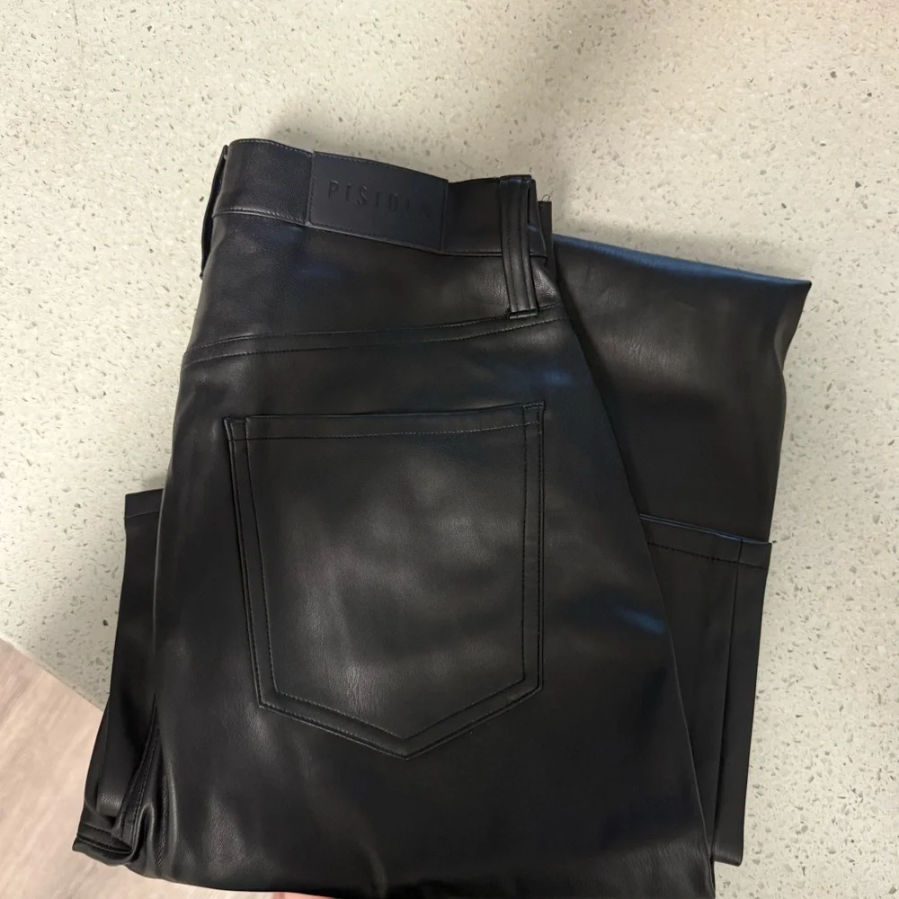 Pistola Black Faux Leather Pants - Picture 4 of 4